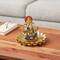 9.5" Long Gold Ganesh Sculpture with Lotus Plate